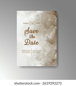 Wedding invitation with abstract watercolor background