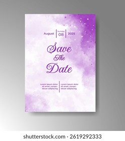 Wedding invitation with abstract watercolor background
