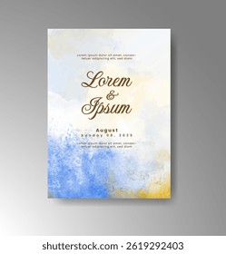 Wedding invitation with abstract watercolor background