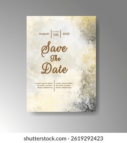 Wedding invitation with abstract watercolor background