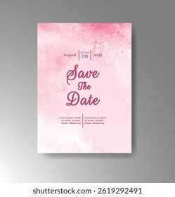 Wedding invitation with abstract watercolor background