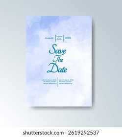 Wedding invitation with abstract watercolor background