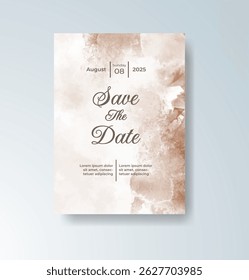 Wedding invitation with abstract watercolor background