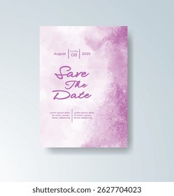 Wedding invitation with abstract watercolor background
