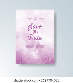 Wedding invitation with abstract watercolor background