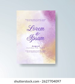 Wedding invitation with abstract watercolor background