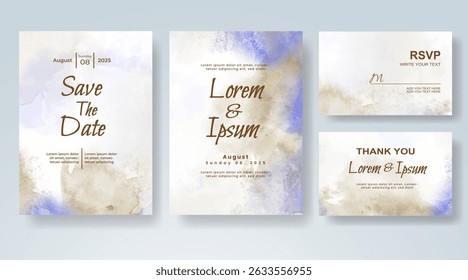 Wedding invitation with abstract watercolor background
