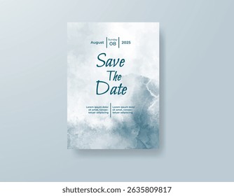 Wedding invitation with abstract watercolor background