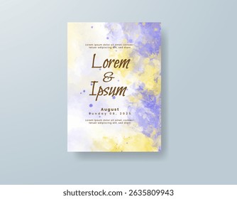 Wedding invitation with abstract watercolor background