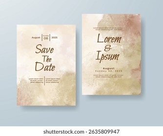 Wedding invitation with abstract watercolor background