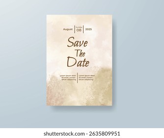 Wedding invitation with abstract watercolor background