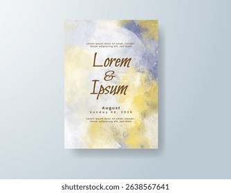 Wedding invitation with abstract watercolor background