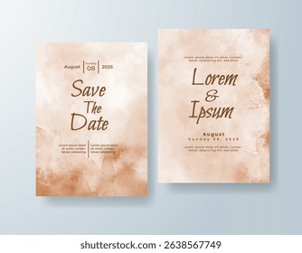 Wedding invitation with abstract watercolor background