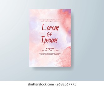 Wedding invitation with abstract watercolor background
