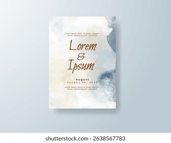 Wedding invitation with abstract watercolor background