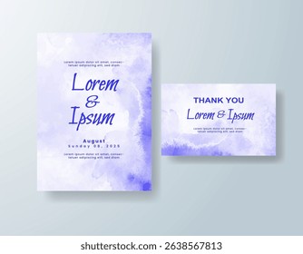 Wedding invitation with abstract watercolor background