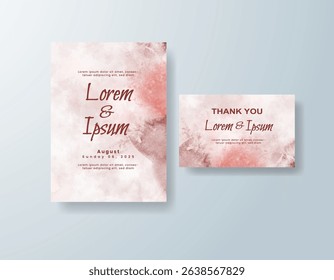 Wedding invitation with abstract watercolor background