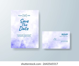 Wedding invitation with abstract watercolor background
