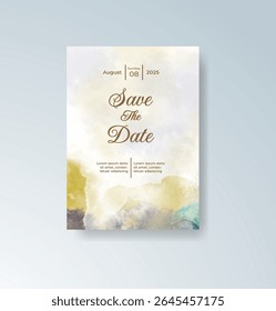 Wedding invitation with abstract watercolor background
