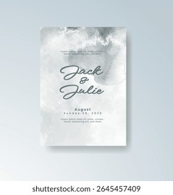 Wedding invitation with abstract watercolor background