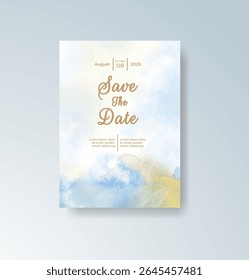 Wedding invitation with abstract watercolor background