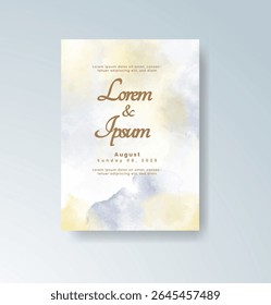 Wedding invitation with abstract watercolor background