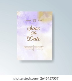 Wedding invitation with abstract watercolor background