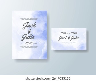 Wedding invitation with abstract watercolor background