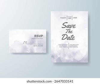 Wedding invitation with abstract watercolor background