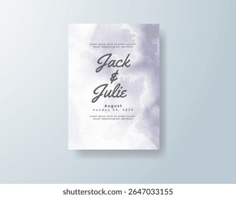 Wedding invitation with abstract watercolor background