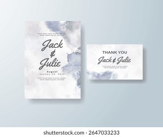 Wedding invitation with abstract watercolor background