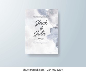 Wedding invitation with abstract watercolor background
