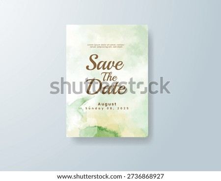 Wedding invitation with abstract watercolor background