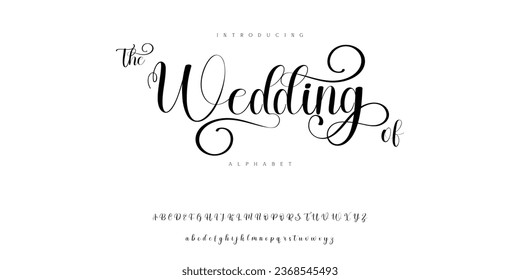 un tipo de letra de invitación de boda tipo logotipo. vector eps abc editable