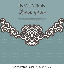 Wedding invitation and announcement card with floral background artwork. - Vector.