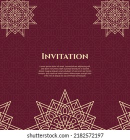 Wedding invitation and announcement card with ornament in arabian style. - Vector.