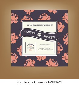 Wedding invitation or announcement card. Also perfect as card for birthday and other holiday.