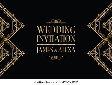 wedding invitation art deco 