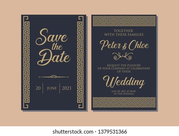 Wedding invitation, background, celebration, party, simple, black, art deco, ornament, frame, decoration, vector