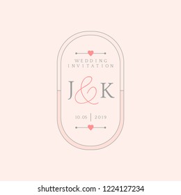 Wedding invitation badge design vector