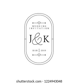 Wedding invitation badge design vector