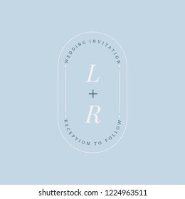 Wedding invitation badge design vector