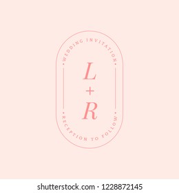 Wedding invitation badge design vector