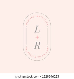 Wedding invitation badge design vector