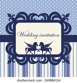 Wedding invitation in baroque style. Variant of design of your wedding card.