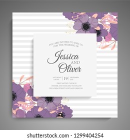 Wedding invitation. Beautiful blooming flowers. Vintage greeting card. Frame.
