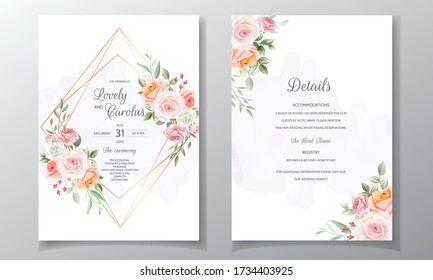 Wedding invitation with beautiful and elegant floral