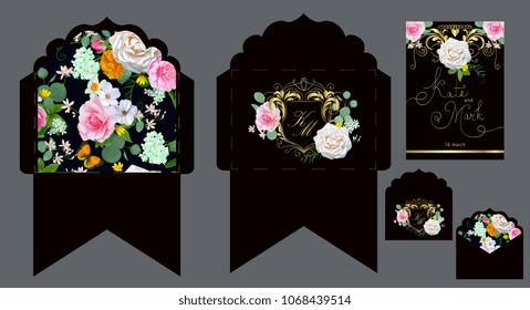 Wedding invitation with beautiful envelope 