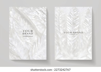 Fondo floral con hoja blanca. Elegante diseño vectorial útil para celebración de bodas, tarjeta de invitación