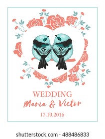 Wedding invitation birds